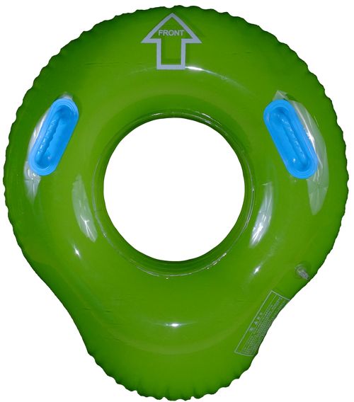 single waterpark tube, transparent green waterpark rings